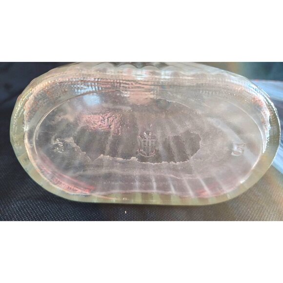 2 Milk Water Antique Vintage Ribbed Glass Bottles With Red Caps Anchor Hocking - Picture 10 of 13